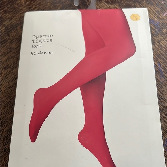 Red Opaque Tights - Picture 6 of 6
